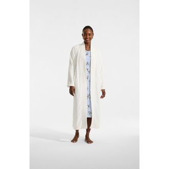 Lands End Cozy Plush Long Wrap Robe in Ivory at Nordstrom, Size X-Large