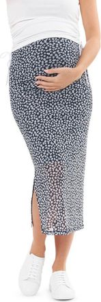 Ripe Kara Mesh Maternity Midi Skirt in Navy at Nordstrom, Size X-Large