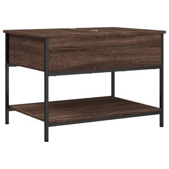 vidaXL Vidaxl - Mesa De Centro Madera Ingenier&iacute;a Metal Marr&oacute;n Roble 70x50x50 Cm