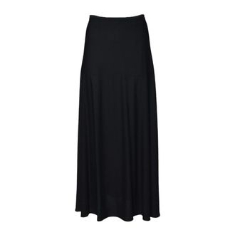 Jil Sander Black Flowing Viscose Crepe Midi Skirt