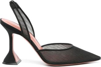 Amina Muaddi Black Holli Slingback Pumps