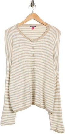 Vince Camuto Stripe Cotton Cardigan in Oatmeal at Nordstrom Rack, Size X-Large