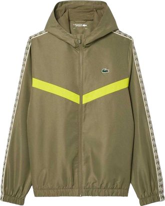 Lacoste Heren Monogram Tennis Track Jacket (Kaki Groen)
