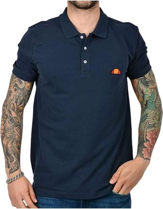 Ellesse Cotton Polo Shirt met Logo Patch - Heren - Polos - Blauw - M - Katoen - Tops