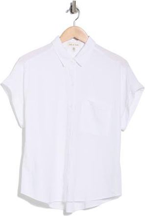 Cloth & Stone Short Sleeve Button-Up Shirt in White at Nordstrom Rack, Size Xx-Small