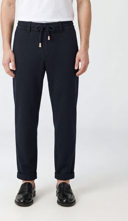 Eleventy Wool-Blend Trousers with Drawstring Waist