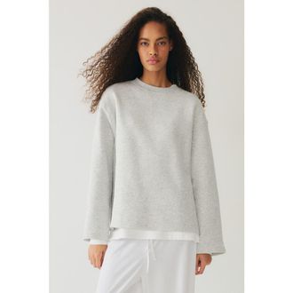 H&M Oversized Sweatshirt in Light Gray Melange at Nordstrom, Size Xx-Large