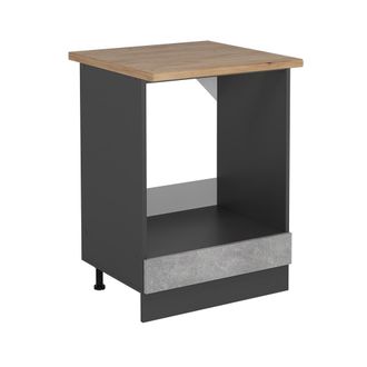 Vicco Armario Para Horno Empotrado R-line, Hormig&oacute;n, 60 Cm, Et Roble