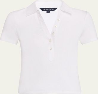 Veronica Beard Kearney Short-Sleeve Polo Tee