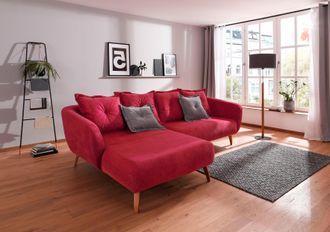 HOME AFFAIRE Ecksofa »Baggio formschöne Polsterecke, bequem, Breite 277cm, L-Form« Zierkissen inklusive