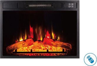 Purline Purline - Chimenea El&eacute;ctrica 2000w Cristal Templado Negro Con Mando A Distancia Y Llama Ajustable