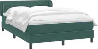 vidaXL Cama Box Spring Con Colch&oacute;n Terciopelo Verde Oscuro 160x210 Cm Vidaxl