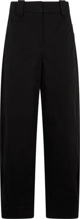 Alberta Ferretti Zwarte broek met hoge taille - Dames - Wijde Broeken - Zwart - L - Katoen - Broeken