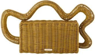 Cult Gaia Womens Elsa Clutch Beige Raffia