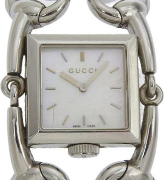 Gucci Pre-owned Vintage Roestvrijstalen Horloge - Dames - Vintage Horloges - Wit - ONE Size - Vintage