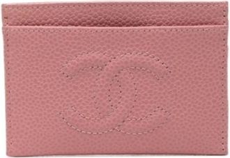 Chanel Pre-owned Wallets, female, Pink, Size: ONE SIZE Pre-owned Business card case