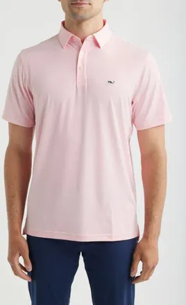 Vineyard Vines St. Jean Stripe Sankaty Performance Polo in Pink/white at Nordstrom, Size Medium