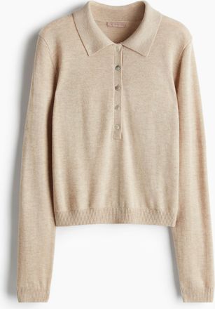 H&M Poloshirt aus Kaschmirmix - Beige