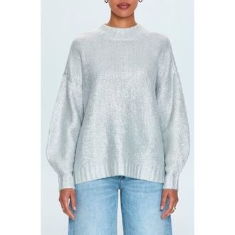 Pistola Denim Carlen Mock Neck Oversize Sweater in Snow Disco at Nordstrom Rack, Size X-Small