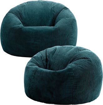 Icon Brand Kingston Classic Beanbag, Corduroy 2 Pack in Teal