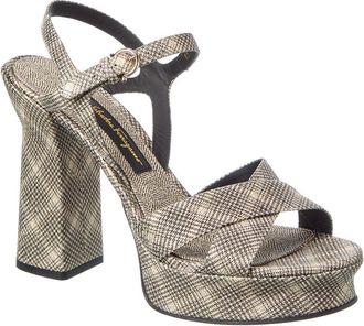 Ferragamo Sonya Canvas Platform Sandal