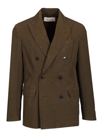 Dries Van Noten Double-Breasted Cotton Blazer