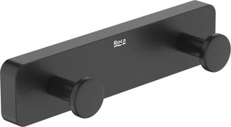 Roca Roca - Percha Doble Con Instalaci&oacute;n Mediante Torniller&iacute;a O Adhesivo Sonata Color: Negro Mate