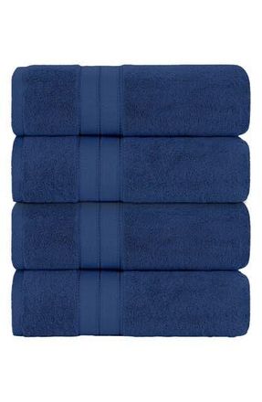 Modern Threads Spunloft Bath Towel - Set of 4 in Navy at Nordstrom Rack