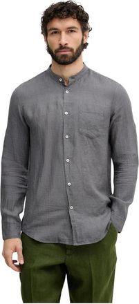 Benetton Linnen Shirt - Heren - Casual Overhemden - Grijs - XL - Linnen - Overhemden