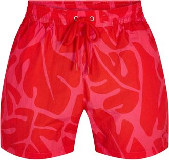 HUGO BOSS Heren Bari Abstract Zwemshorts (Donker Roze)