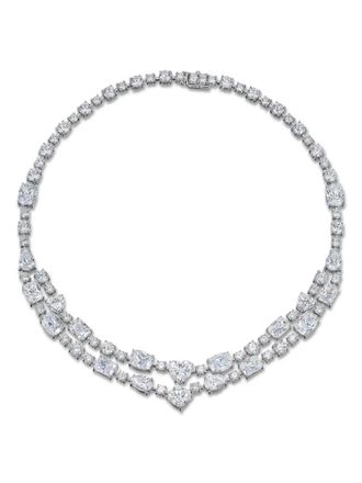 Anabela Chan Love Heart diamond choker necklace - Silver