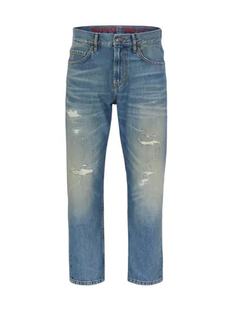 HUGO BOSS Mens 340 Vintage Wash Jeans - Blue - Size 32 (Waist)