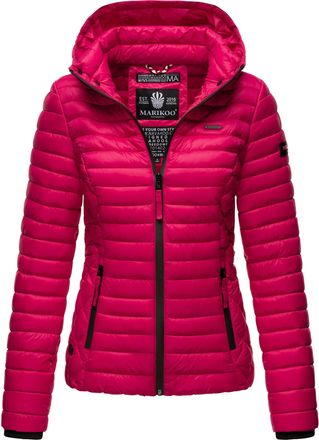 Marikoo dames gewatteerde jas Samtpfote met afneembare capuchon & ribboorden