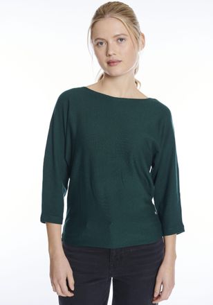 Zabaione Strickpullover ZABAIONE Pullover Ce44cilia, Damen, Gr. XXL, emerald, Feinstrick, Obermaterial: 70% Viskose, 30% Polyester, unifarben, weit taillenbede
