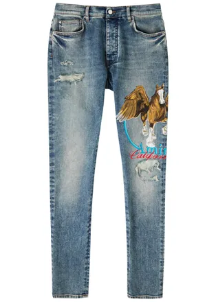 Amiri Pegasus Distressed Skinny Jeans - Indigo - 36 (W36 / XL)