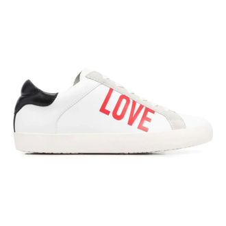 Love Moschino Logo-print Low-top Trainers - female - Love Moschino - Sneakers - Beige - 8 UK - Shoes