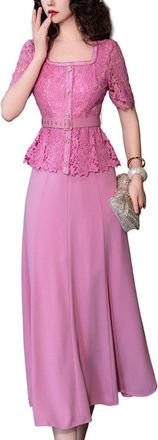 Burryco Red Solid Maxi Dress