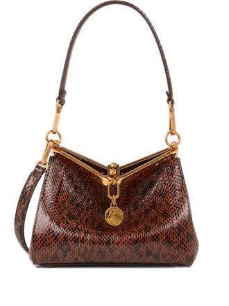 Etro small Vela elaphe-leather shoulder bag - Brown