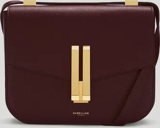 DeMellier The Vancouver in Burgundy Small Grain Leather Crossbody bag