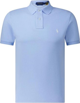 Polo Ralph Lauren Slim-Fit Poloshirt - Heren - Polos - Blauw - 2XL - Leer - Tops
