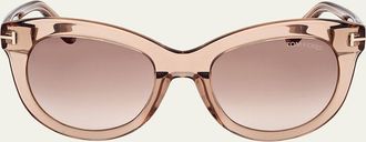 Tom Ford Odette Round Acetate Sunglasses