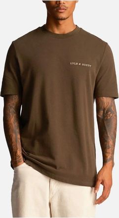 Lyle & Scott Mens Lyle & Scott Embroidered Logo T-shirt Olive - Green - Size: 36