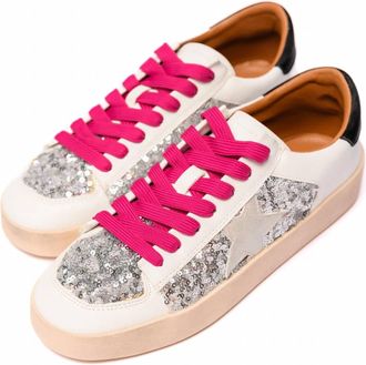 Corkys Footwear Womens Another Round Sneaker In Silver Sequins Sequence