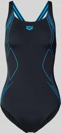 Arena Slim Fit Badeanzug mit Logo-Print in Black, Gr&ouml;&szlig;e 34