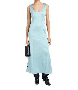 Proenza Schouler Isabelle Sleeveless Midi Dress In Sea Glass