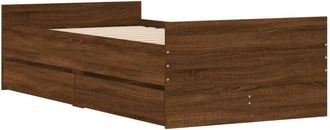 vidaXL Bed Frame without Mattress Brown Oak 75x190 cm Small Single Small Single vidaXL