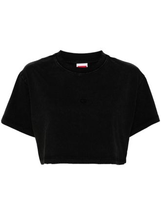 Ground-Zero T-shirt met geborduurd logo - Zwart