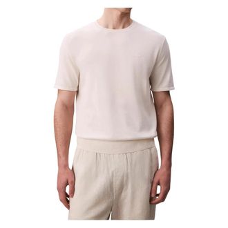 Calvin Klein T-Shirts, male, White, Size: XL Supima Cotton Crew