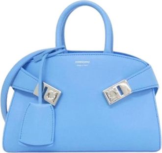 Ferragamo Pre-owned Handbags, female, Blue, Size: ONE SIZE Pre-owned Leather Handbag