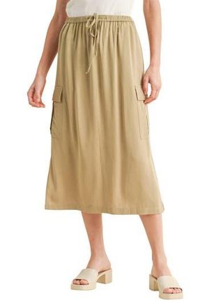Wishlist Cargo Midi Skirt in Soft Olive at Nordstrom Rack, Size Medium